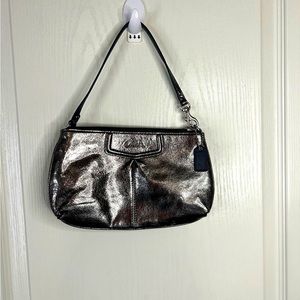 Coach Madison Metallica y2k 90s retro women’s silver wristlet bag 0575
